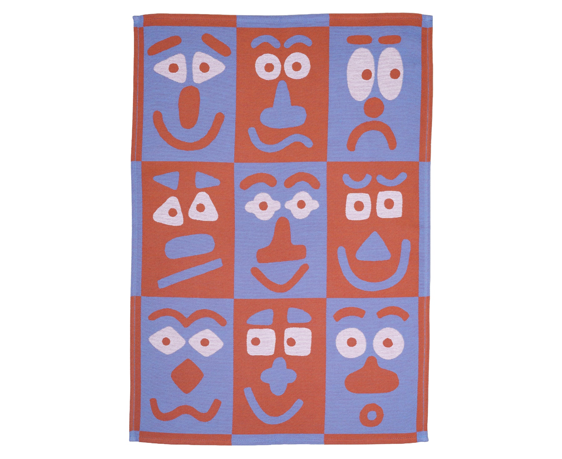 Making Faces Dish Towel - Blue &amp; Brown - by Wrap