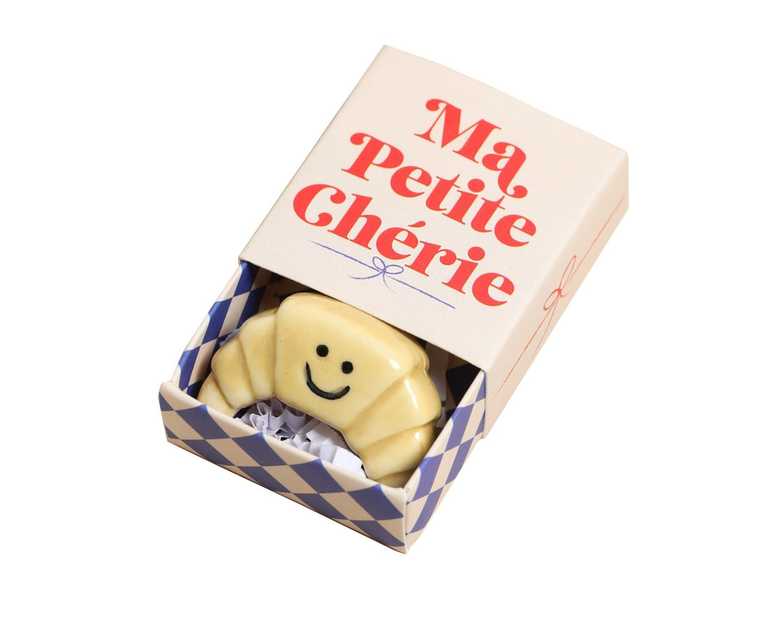 Tiny Ceramic Matchbox Token - Croissant - by Lisa Angel