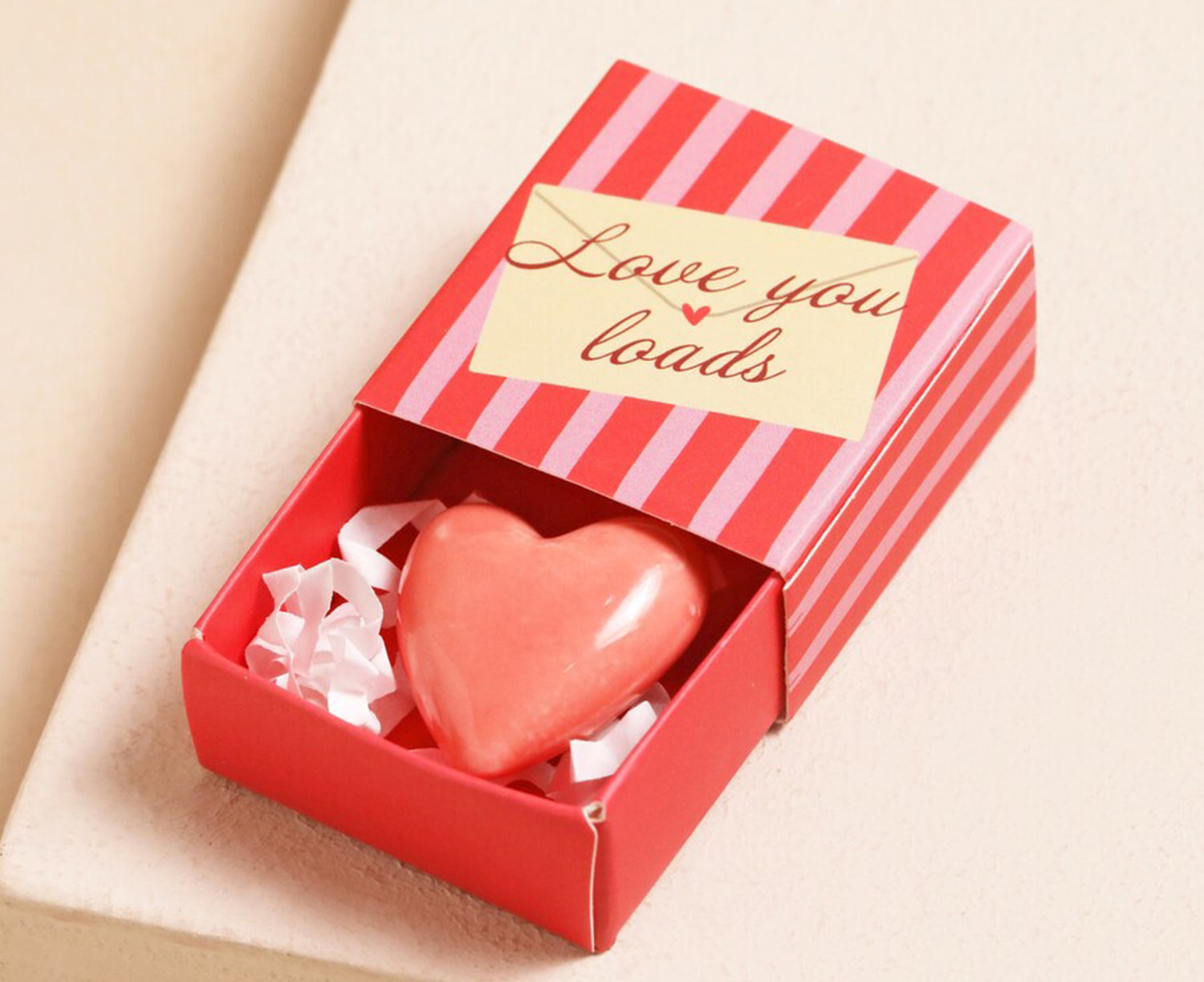 Tiny Ceramic Matchbox Token - Heart - by Lisa Angel