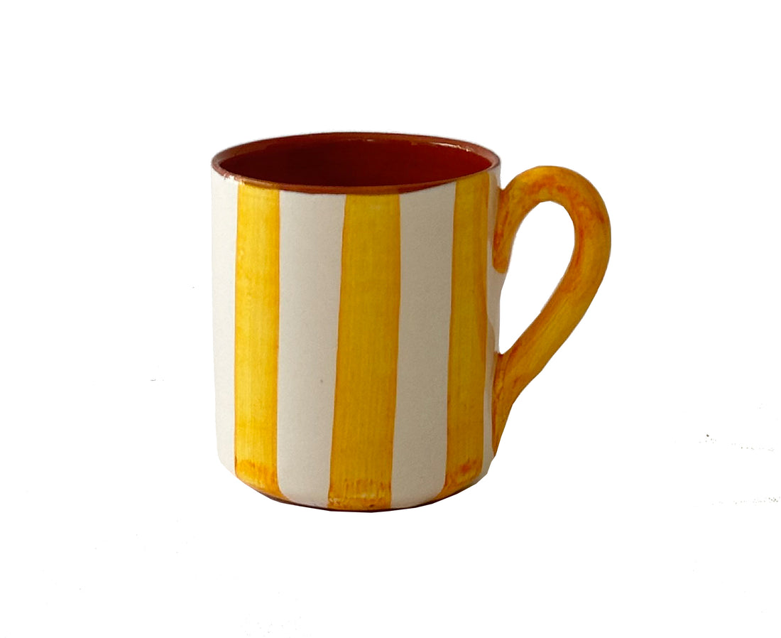 Bold Stripe Terracotta Mug in Yellow by Casa Cubista