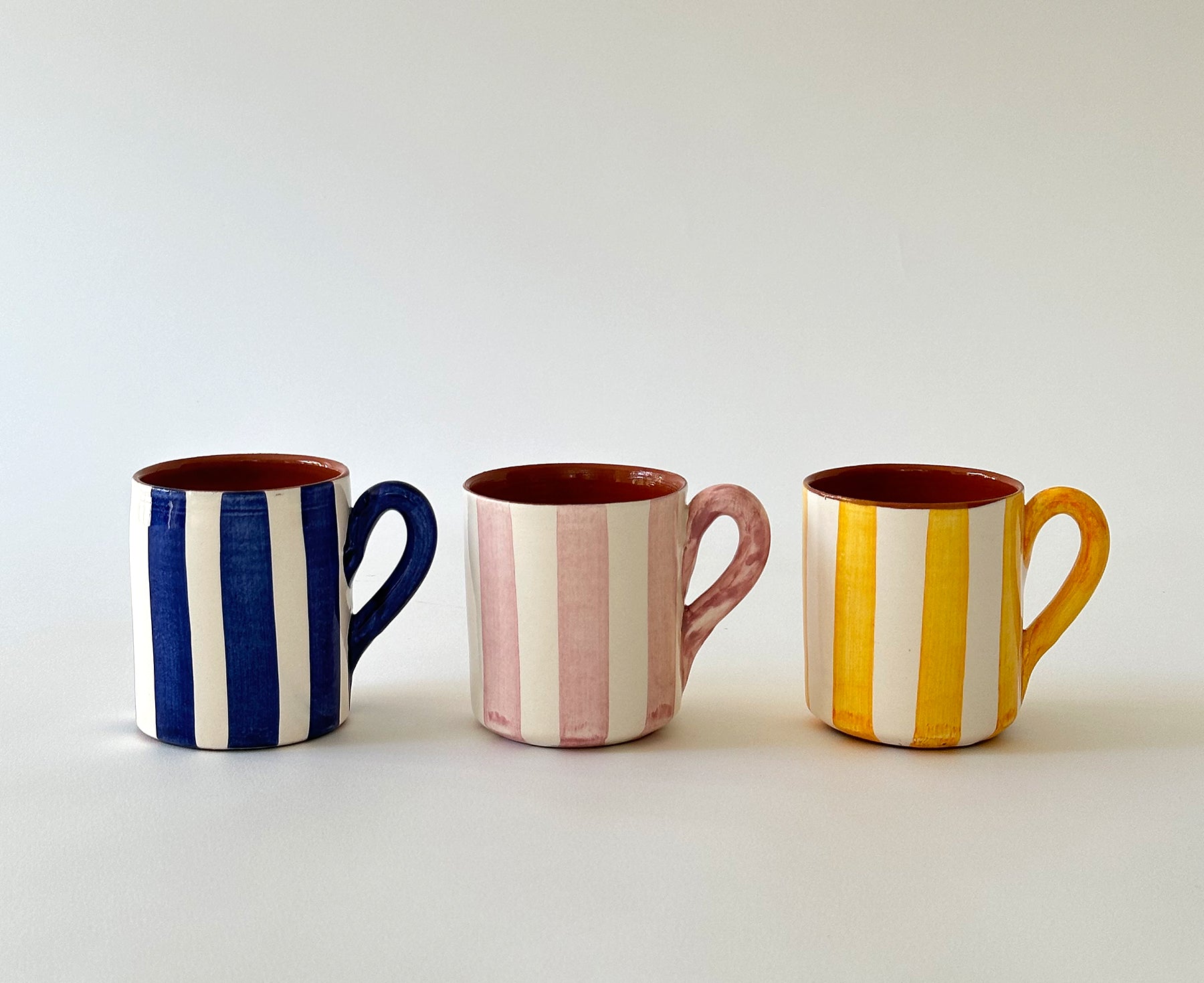 Bold Stripe Terracotta Mug in Blue by Casa Cubista