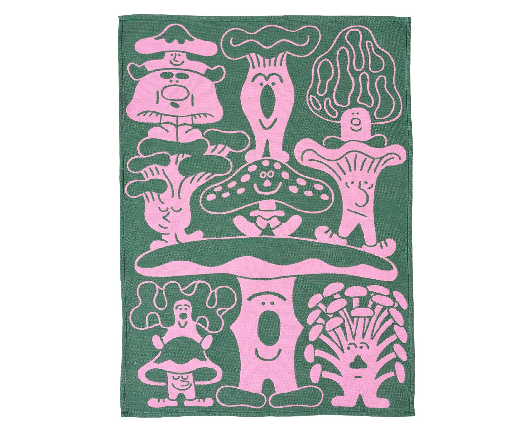Woven Cotton Dish Towel - Mushrooms - by Wrap