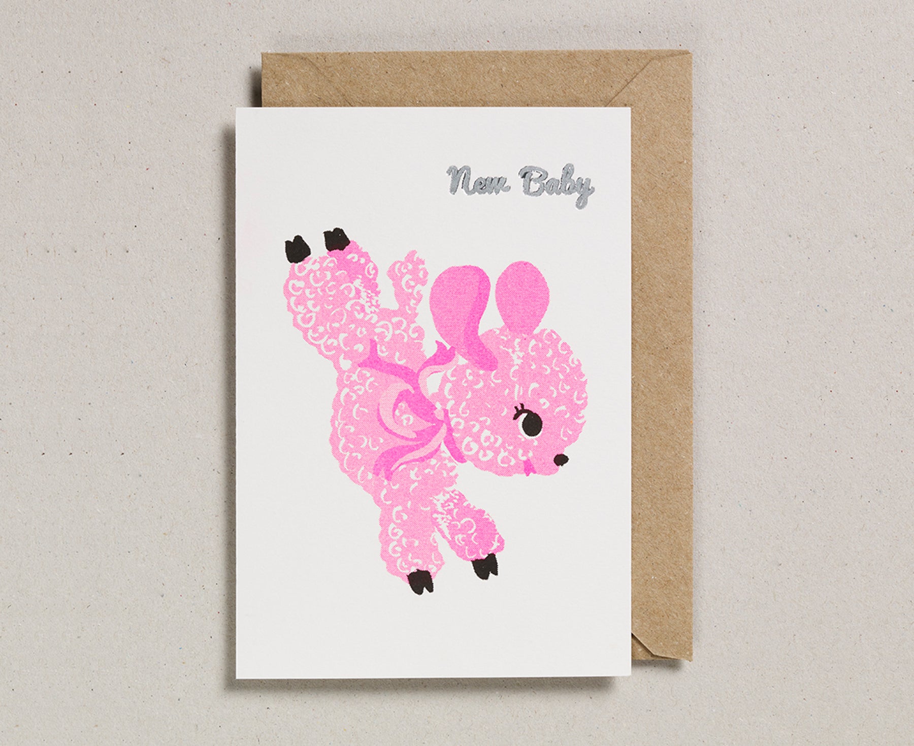 New Baby Card - Pink Lamb - by Petra Boase