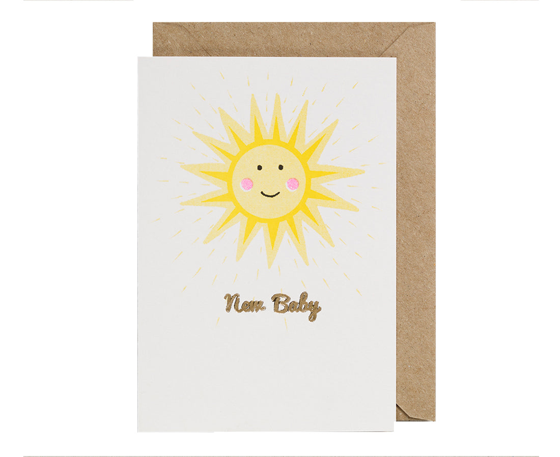 New Baby Card - Cheery Sun - by Petra Boase