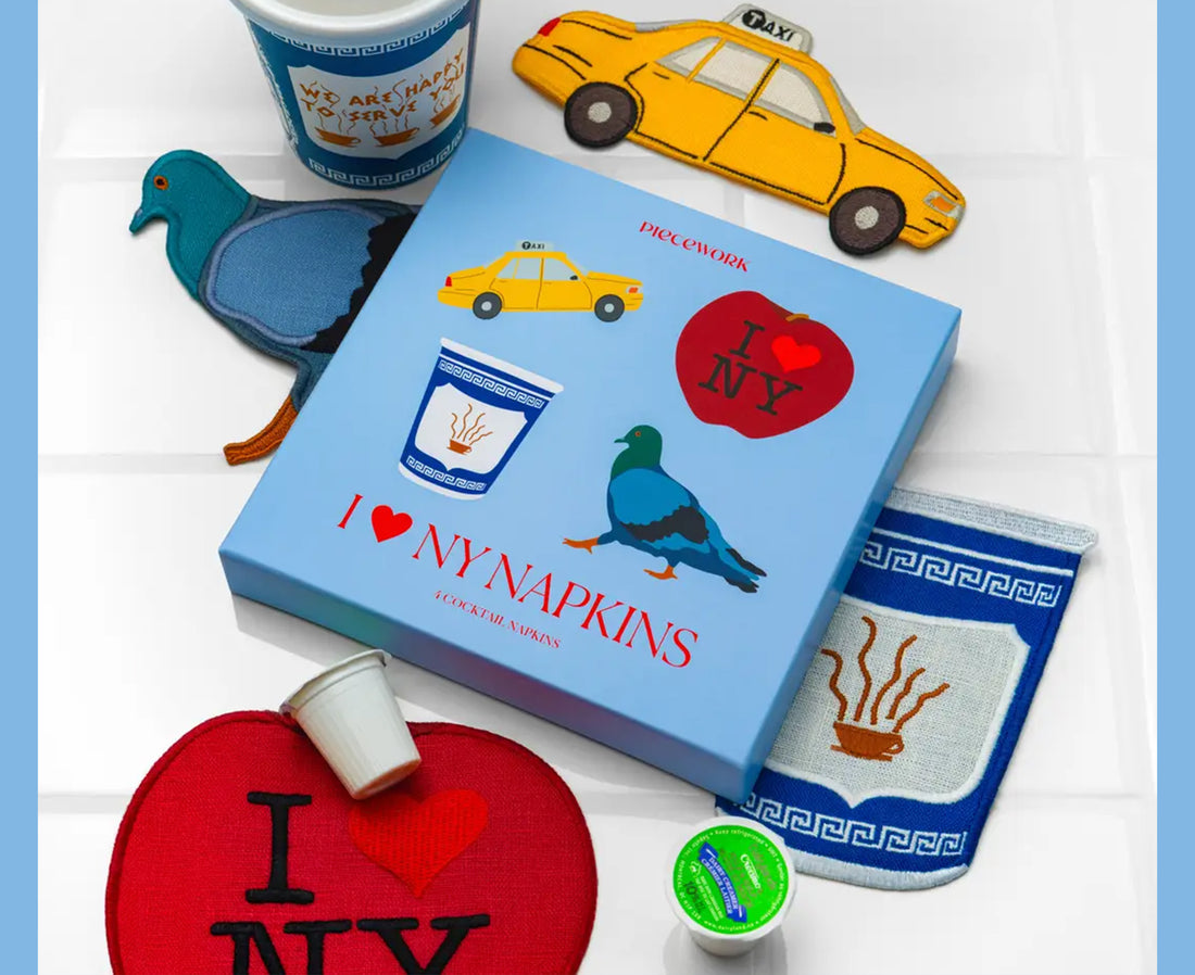 Cocktail Napkin Set - I Love New York - by Piecework