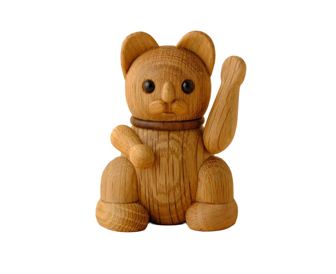 Lucky Cat Wooden Animal by Lucie Kaas