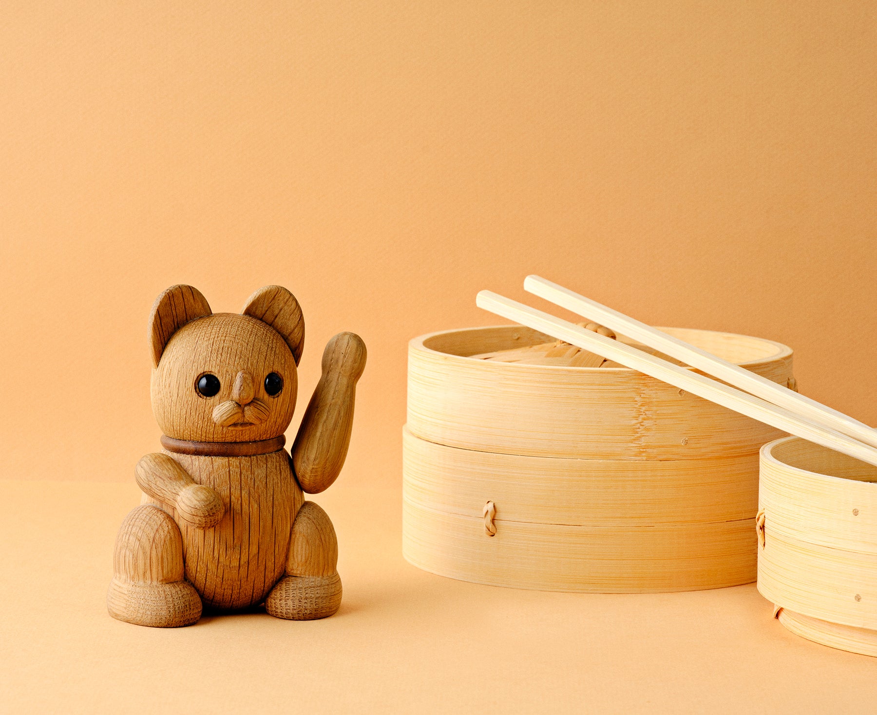 Lucky Cat Wooden Animal by Lucie Kaas