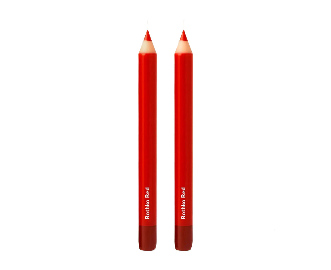Pencil Taper Candles - Rothko Red - by 54 Celcius