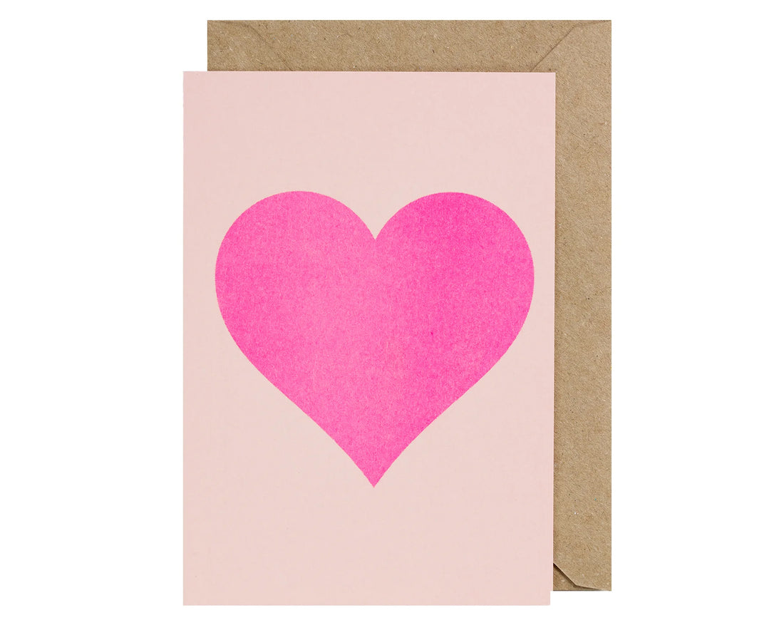 Greeting Card - Pink Heart - by Petra Boase