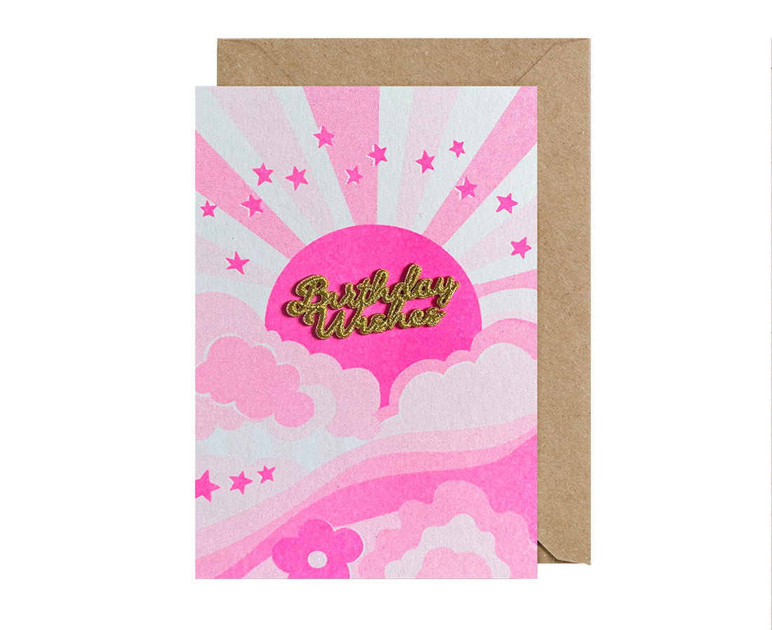 Birthday Card - Neon Sun - by Petra Boase