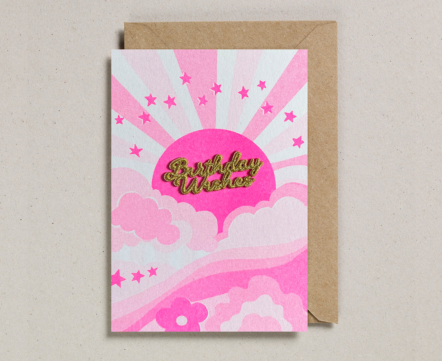 Birthday Card - Neon Sun - by Petra Boase