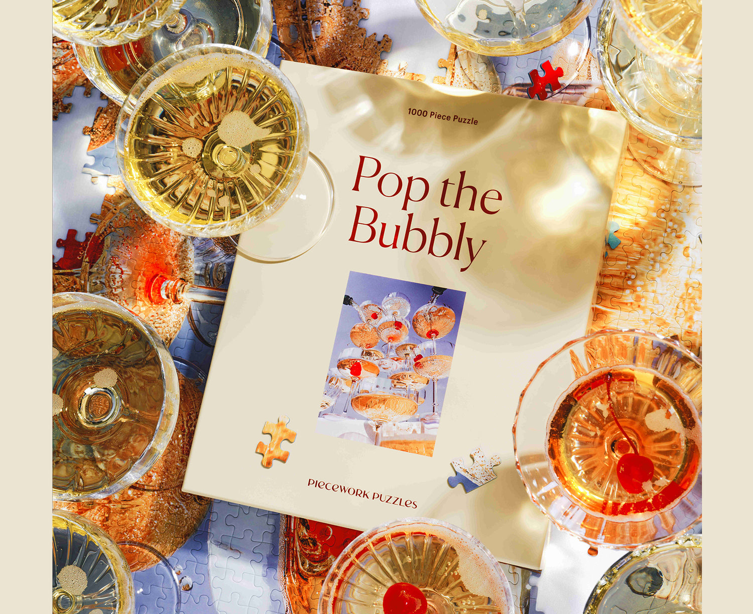 1000-Piece Puzzle - Pop the Bubbly - by Piecework