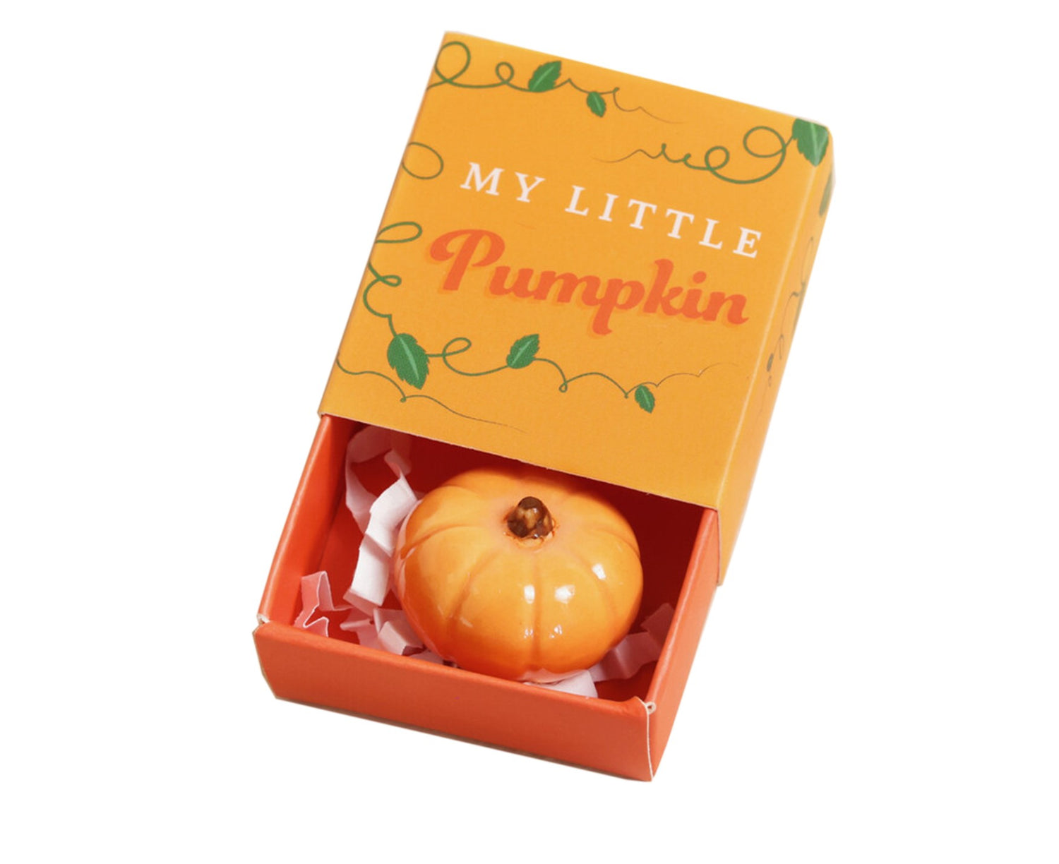 Tiny Ceramic Matchbox Token - Pumpkin - by Lisa Angel