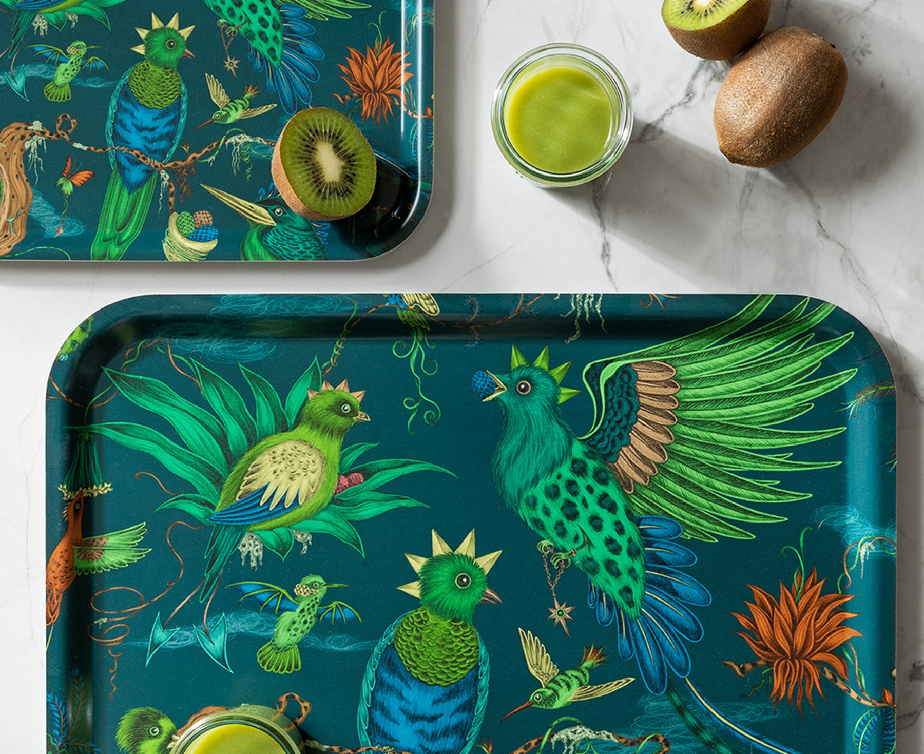 Quetzal Rectangular Tray in Green by Jamida