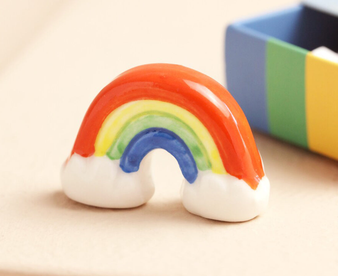 Tiny Ceramic Matchbox Token - Rainbow - by Lisa Angel