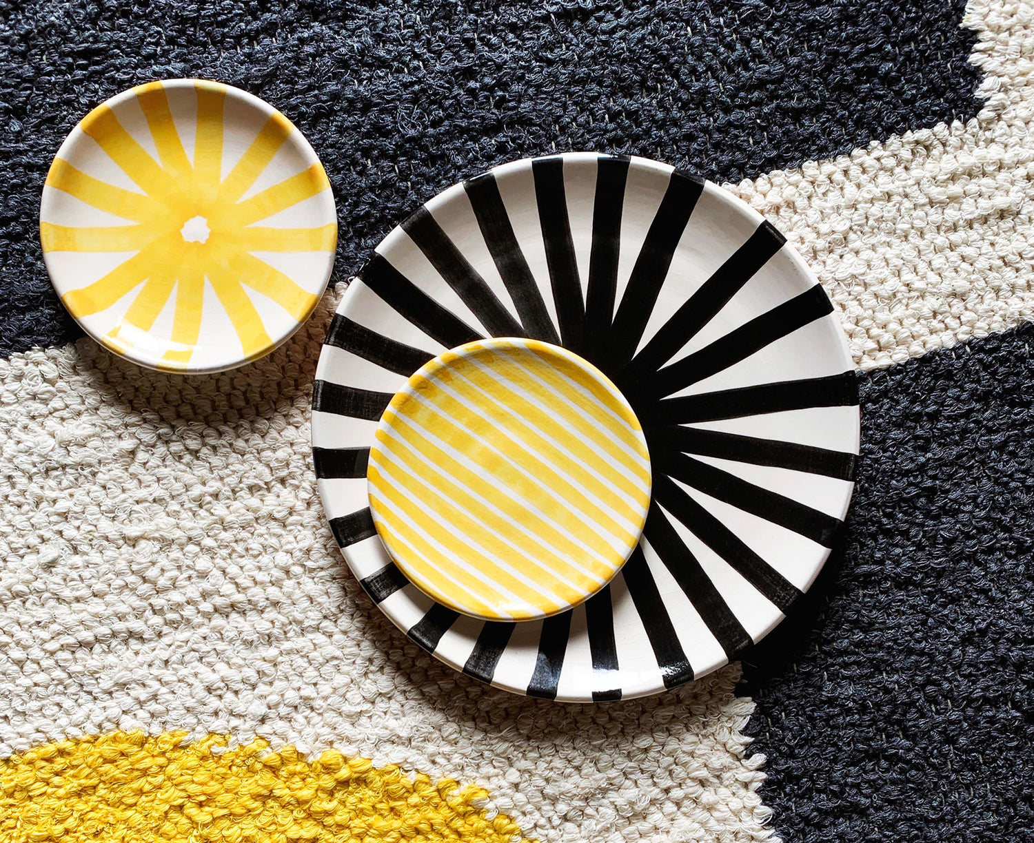 Ray Terracotta Mini Plate in Yellow by Casa Cubista