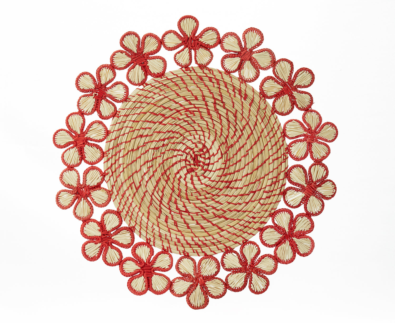 Flowers Spiral Placemat in Red by Coro Cora