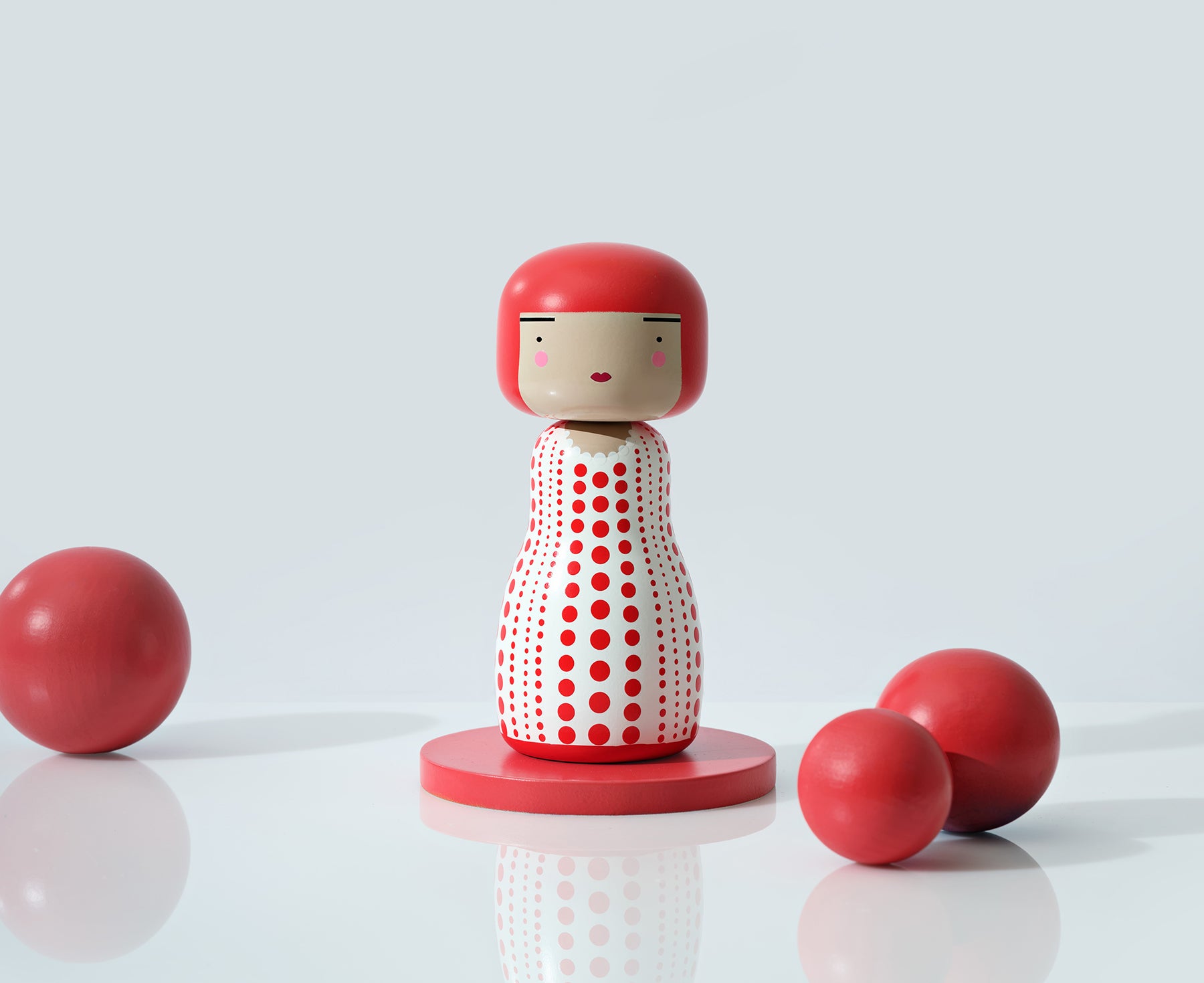 Dot Kokeshi Doll - Limited Edition Red - by Sketch.inc for Lucie