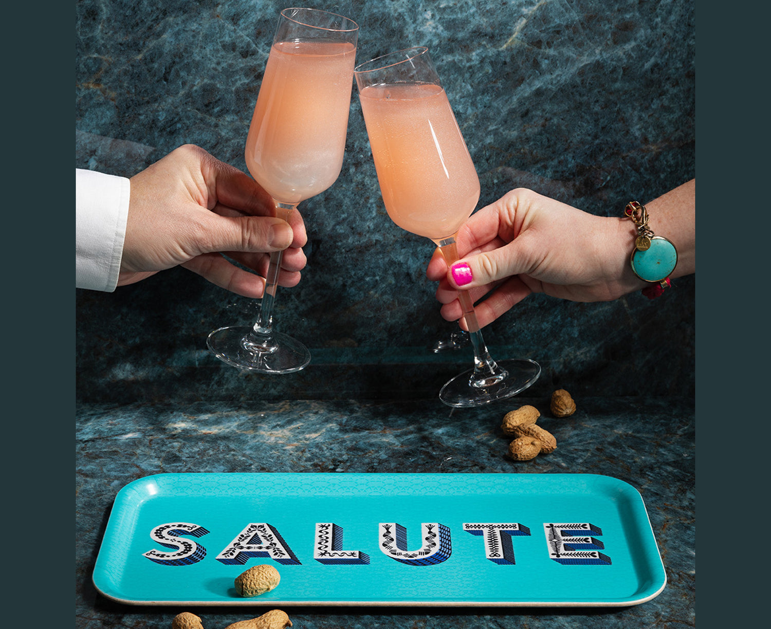 Word Rectangular Tray - Salute - by Jamida