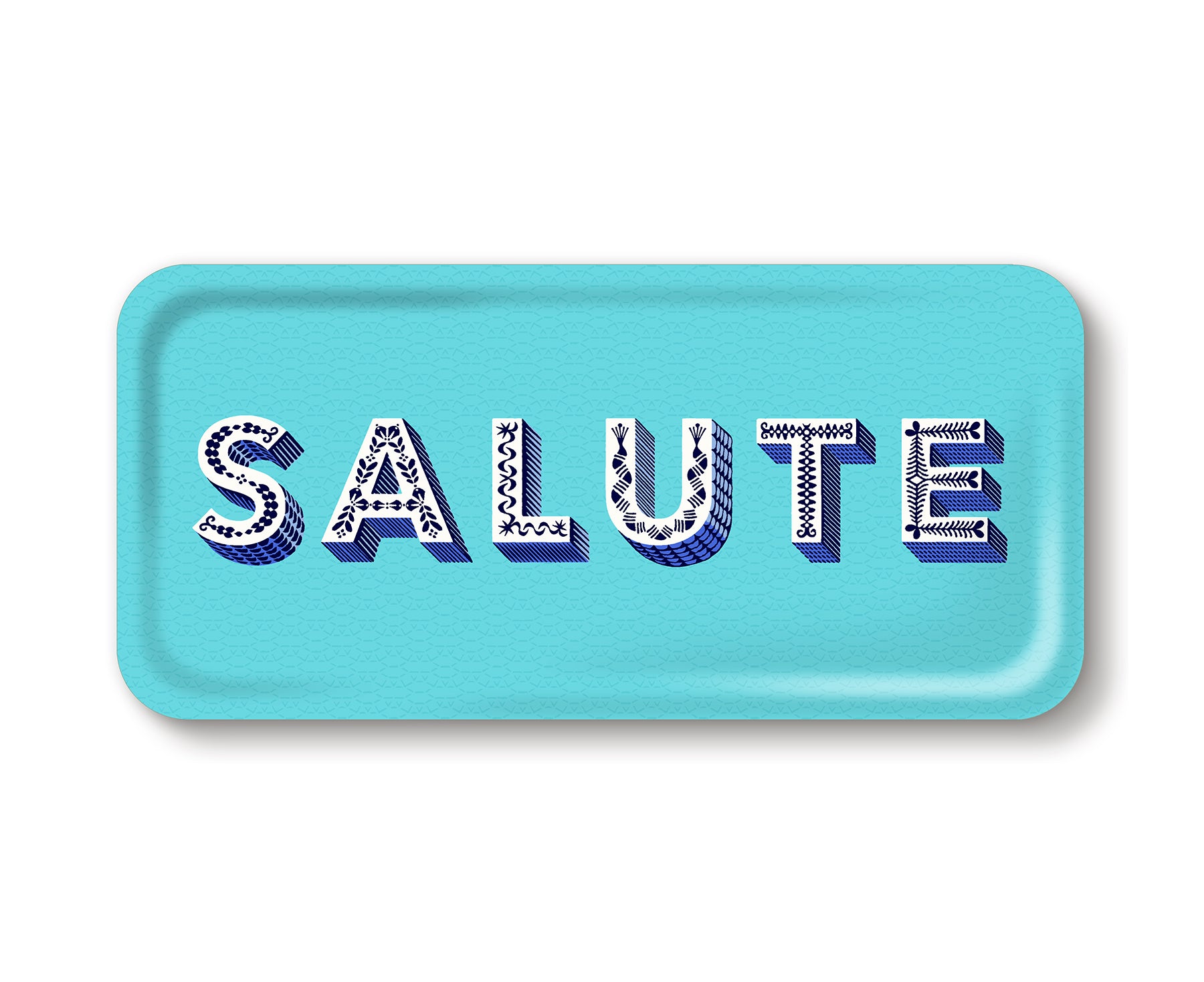 Word Rectangular Tray - Salute - by Jamida