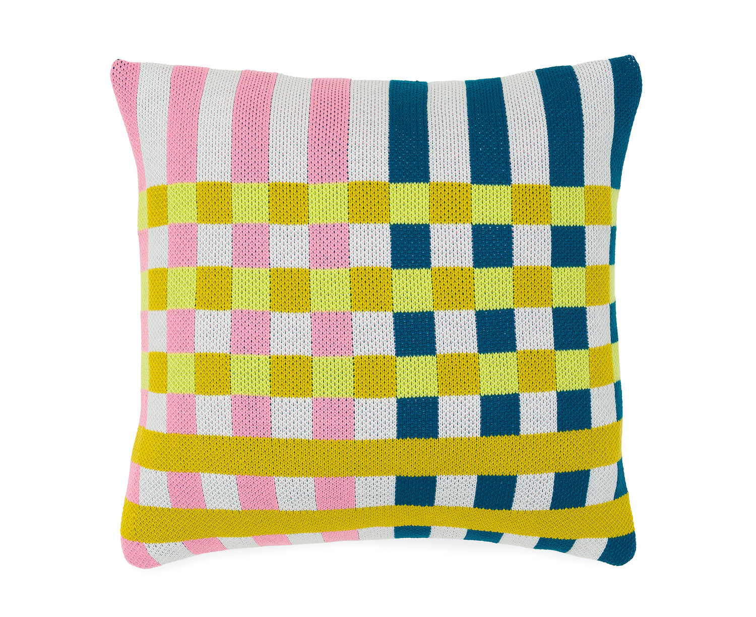 Square Square Pillow in Green and Pink by Verloop