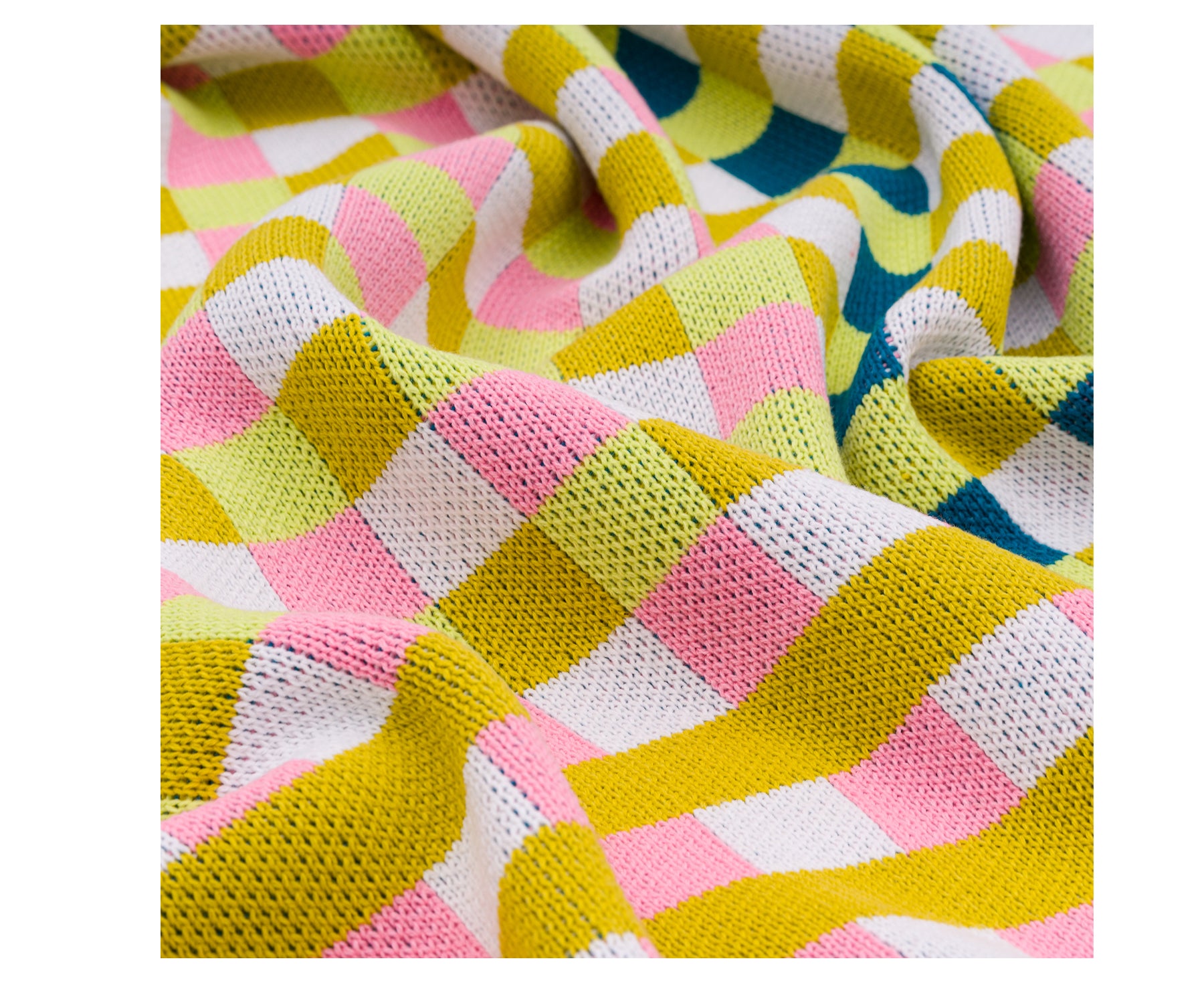 Square Square Throw in Green and Pink by Verloop