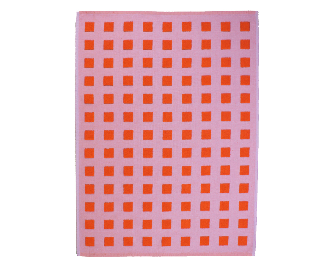 Squares in Lilac and Red Dish Towel by Wrap