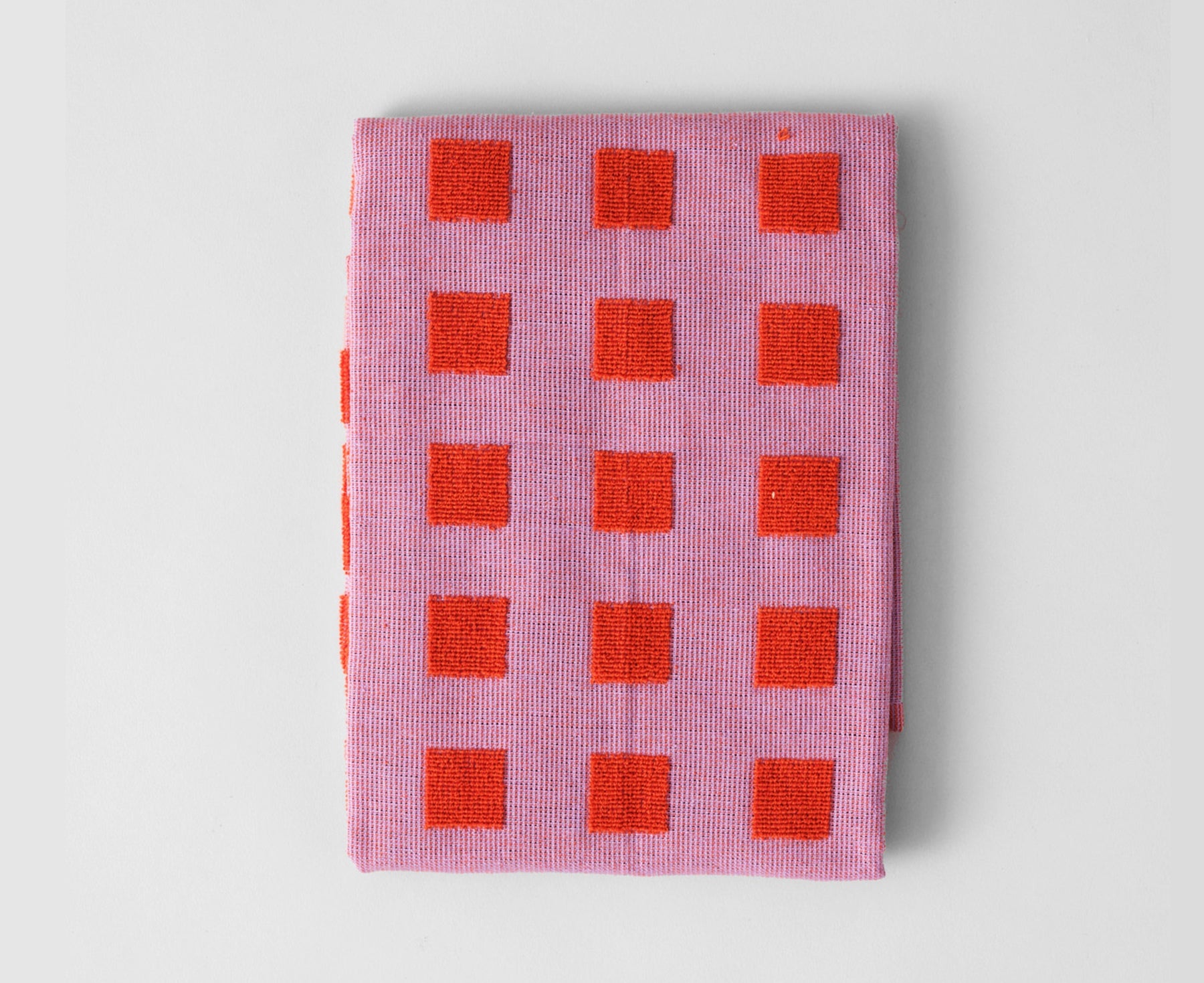 Squares in Lilac and Red Dish Towel by Wrap