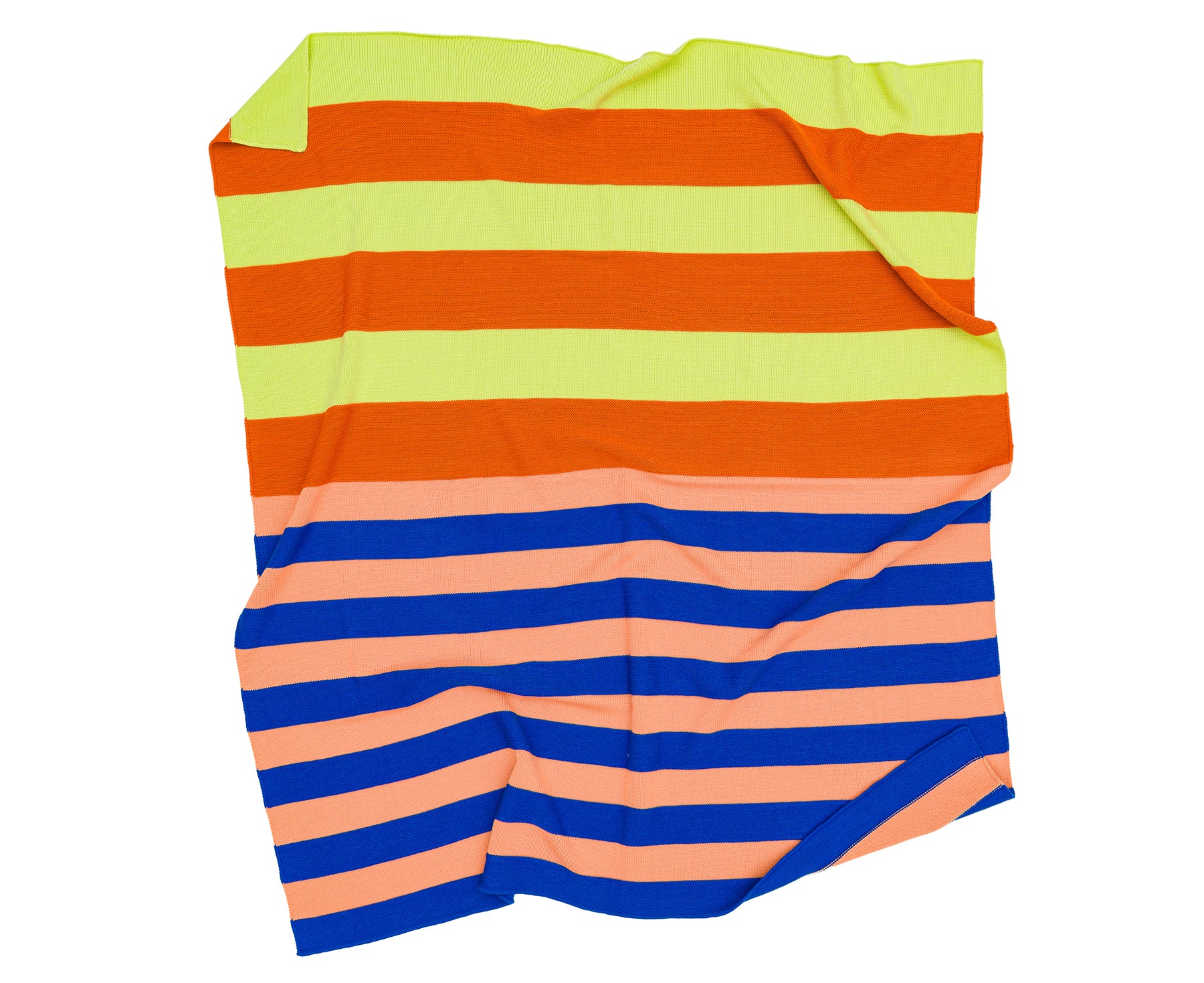 Super Stripe Throw in Peach and Cobalt by Verloop