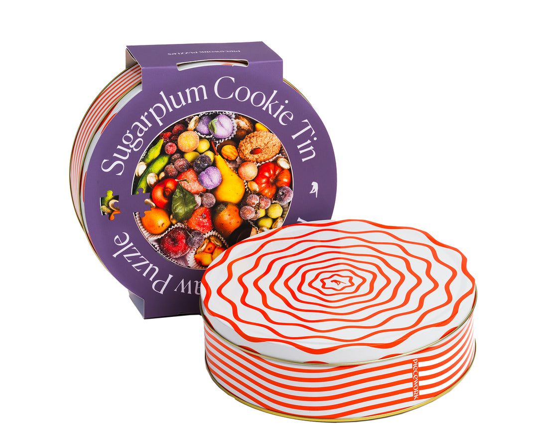 750-Piece Puzzle - Sugarplum Cookie Tin - by Piecework