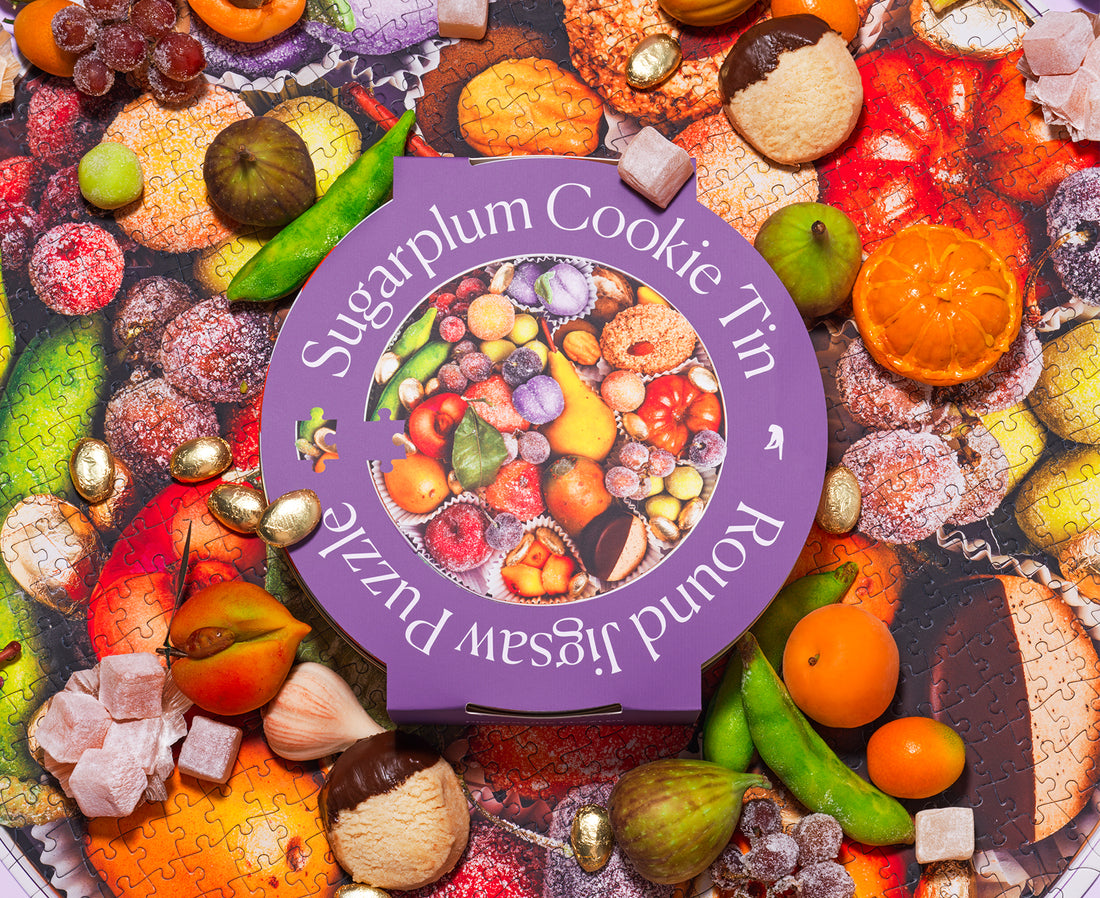 750-Piece Puzzle - Sugarplum Cookie Tin - by Piecework