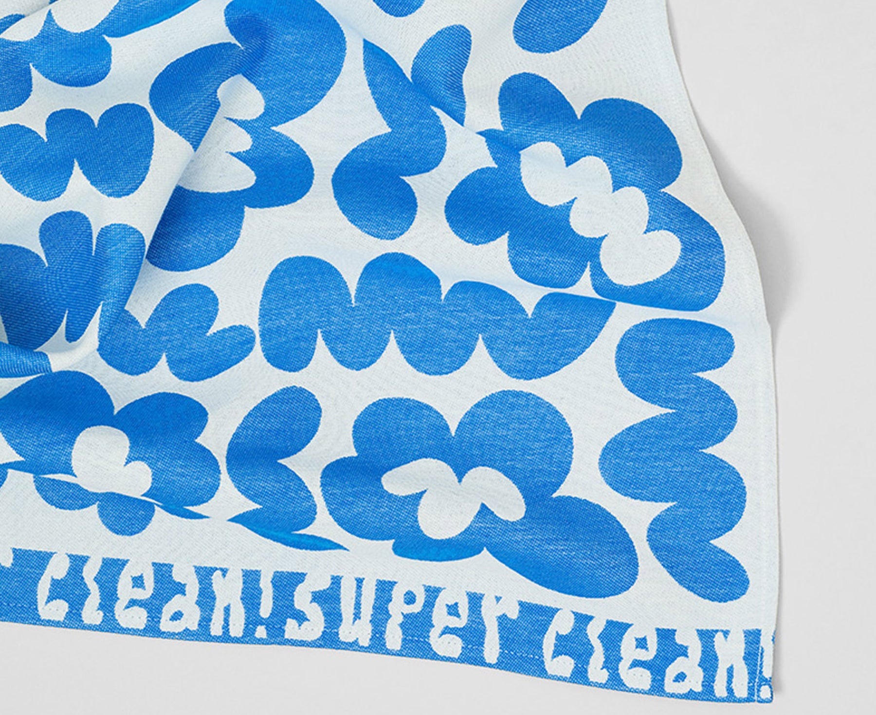 Super Clean Flowers Dish Towel - Blue - by Wrap
