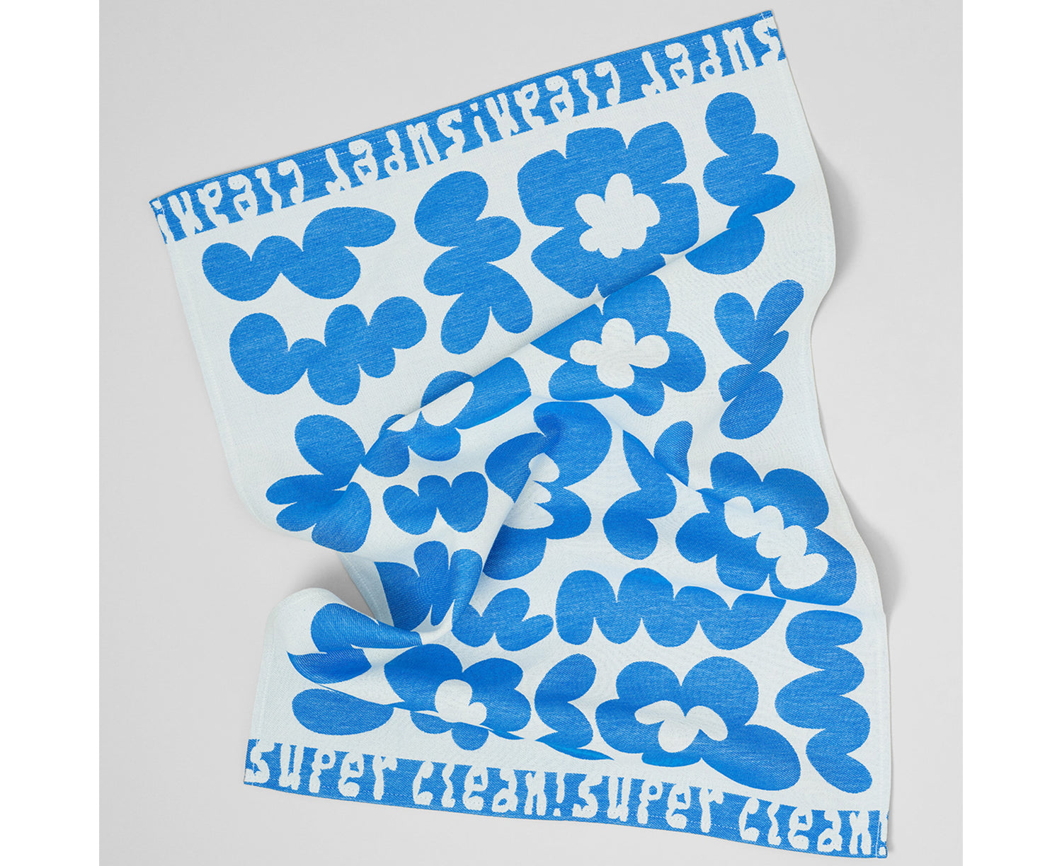 Super Clean Flowers Dish Towel - Blue - by Wrap