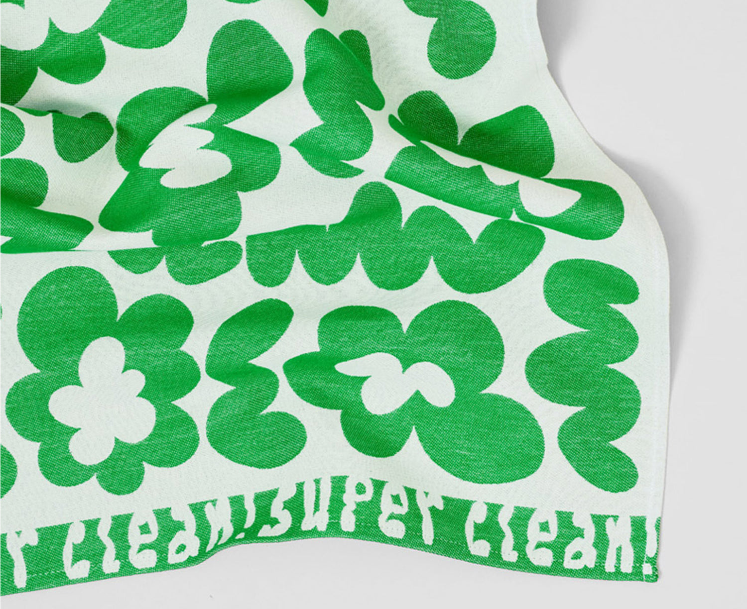 Super Clean Flowers Dish Towel - Green - by Wrap