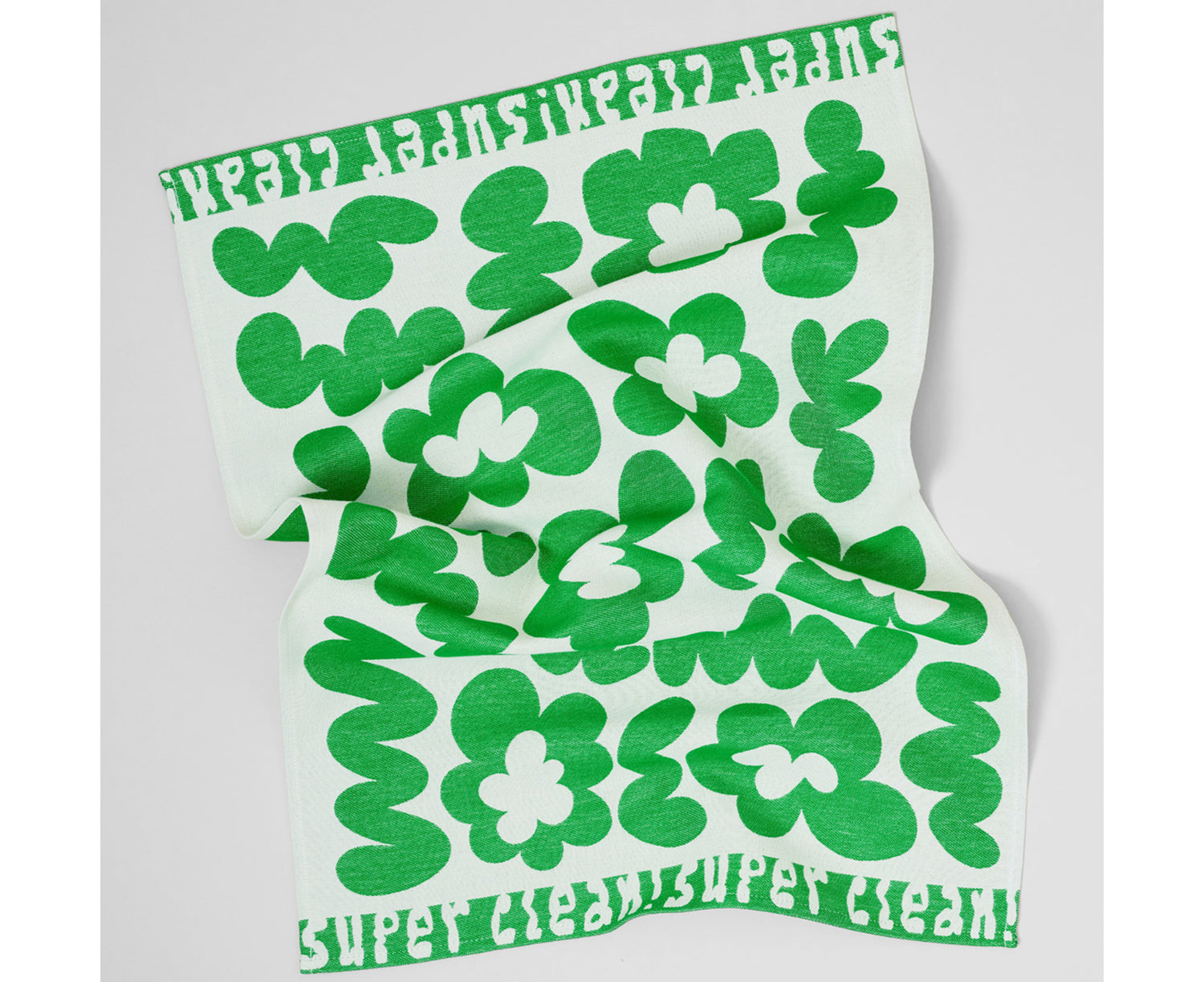 Super Clean Flowers Dish Towel - Green - by Wrap