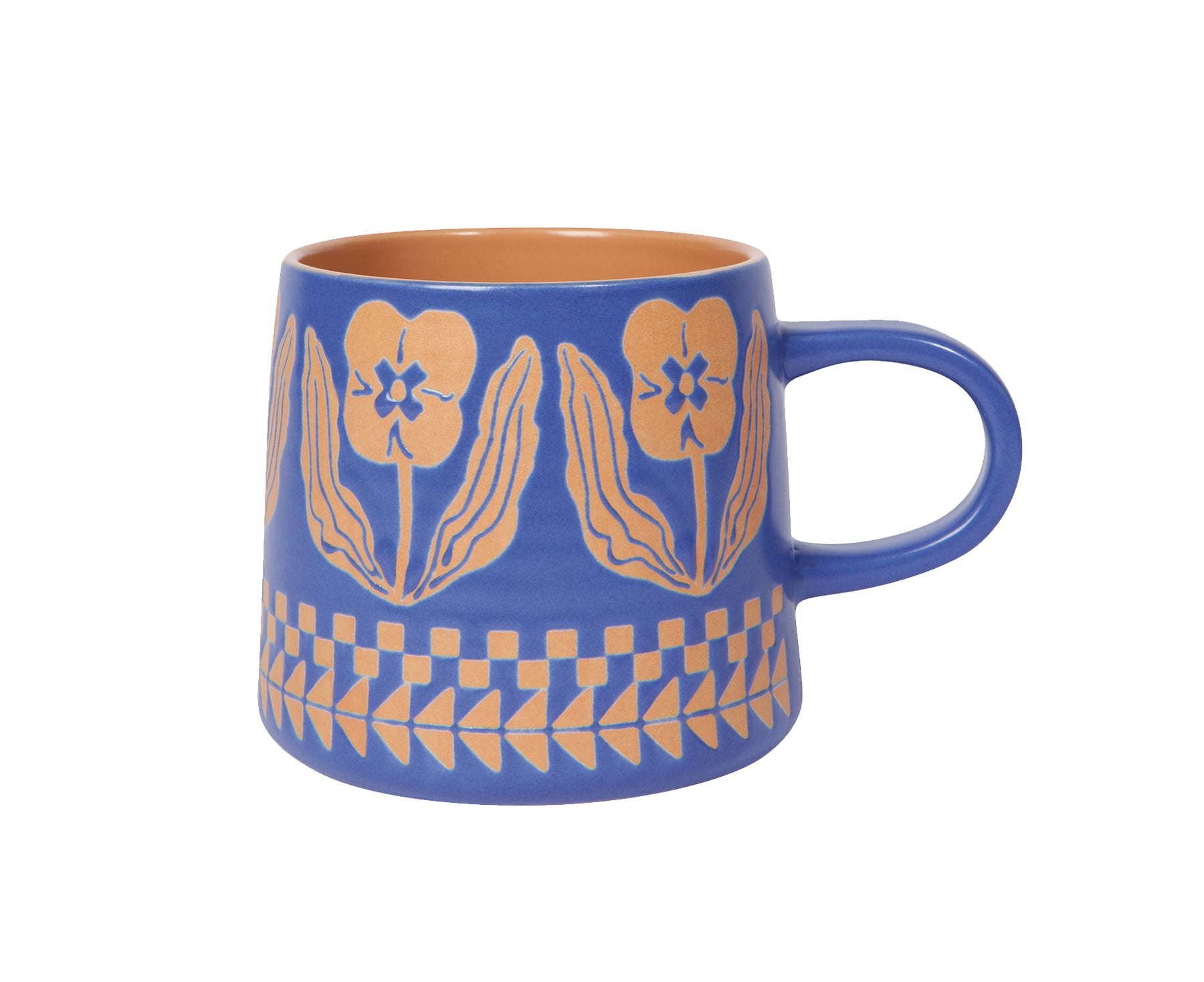 Imprint Ceramic Mug in Teppi Blue by Danica Studio