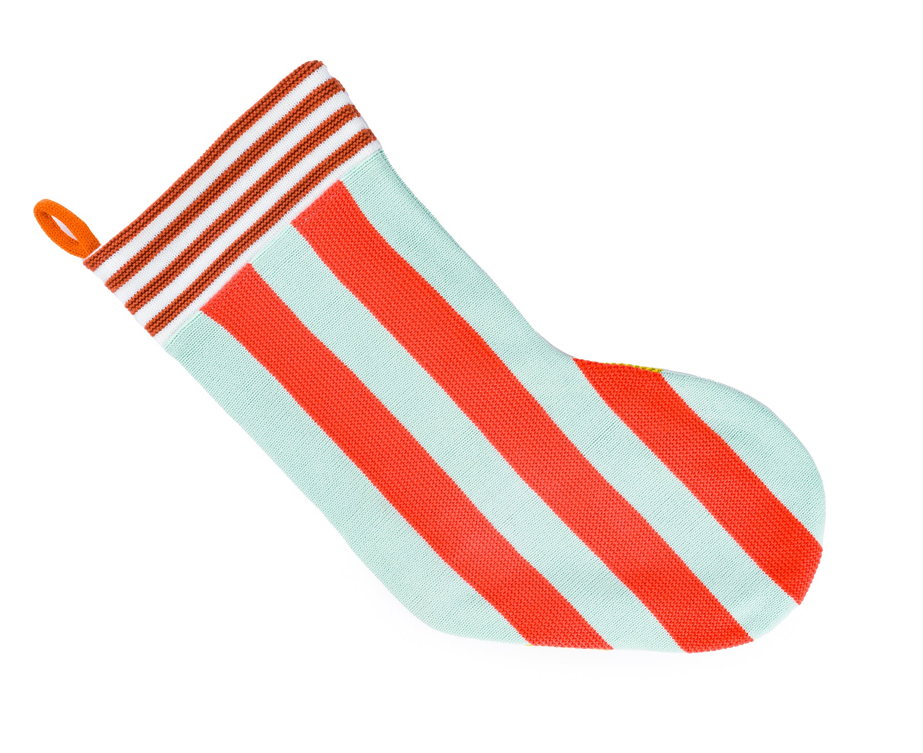 Super Stripe Stocking in Mint and Golden Olive by Verloop