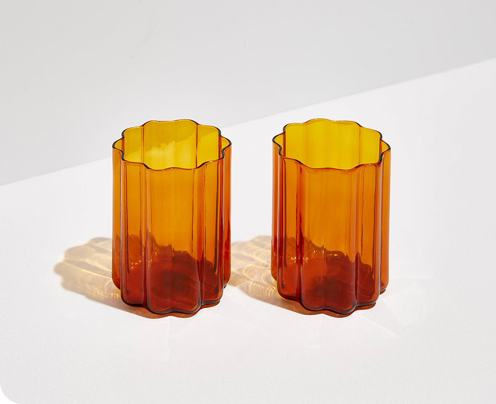 Wave Glass Set in Amber by Fazeek