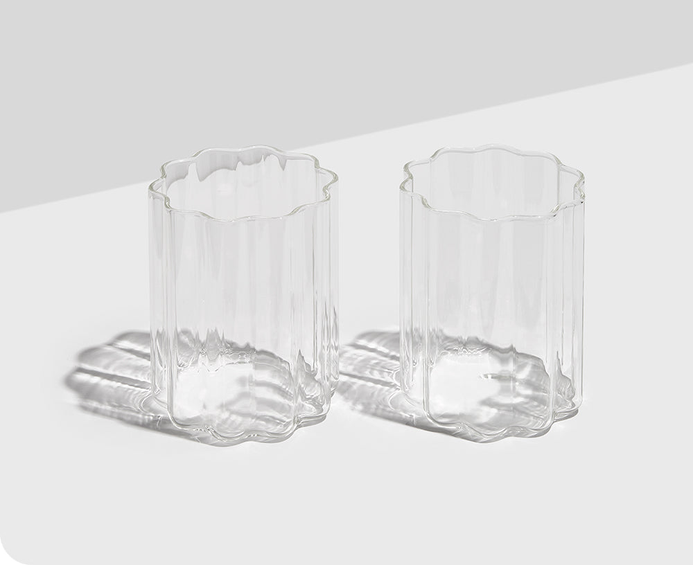 Wave Glass Set in Clear by Fazeek