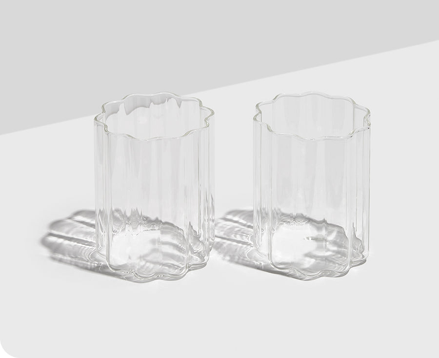 Wave Glass Set in Clear by Fazeek