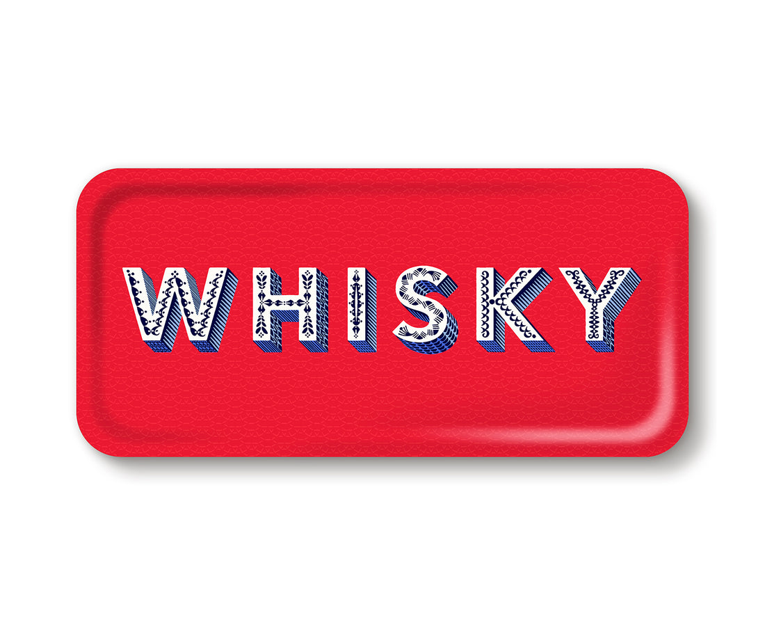 Word Rectangular Tray - Whisky - by Jamida