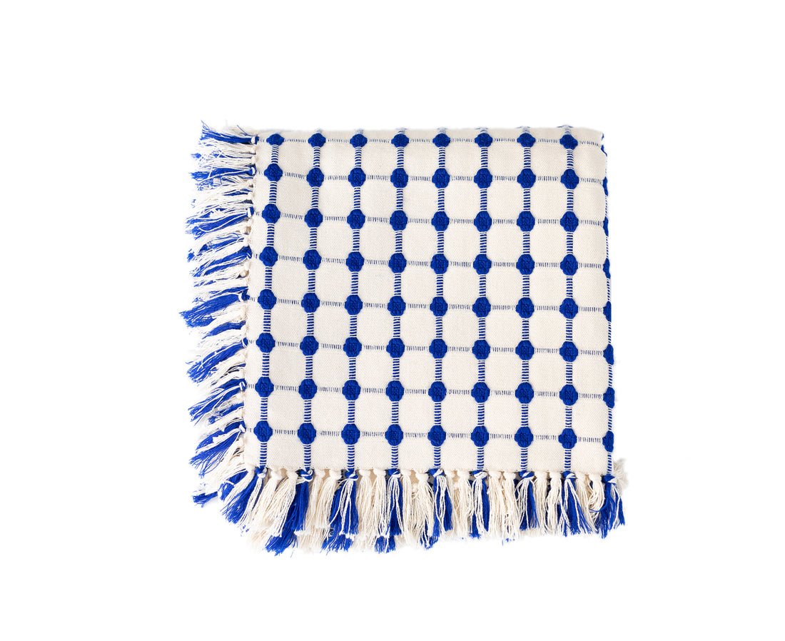 Wicker Tablecloth in Cobalt by Dove & Donkey