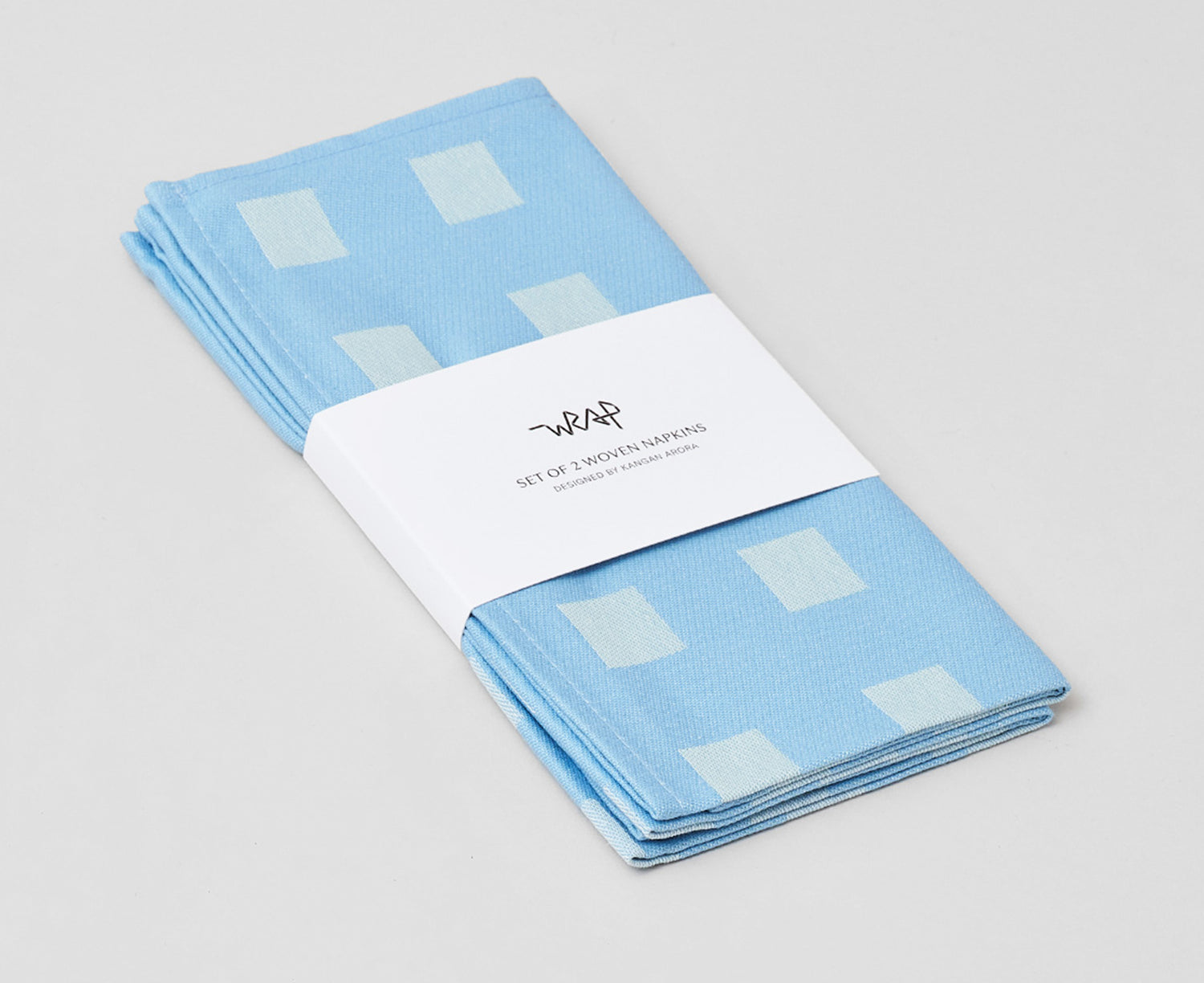 Squares in Aqua Napkin Set by Wrap