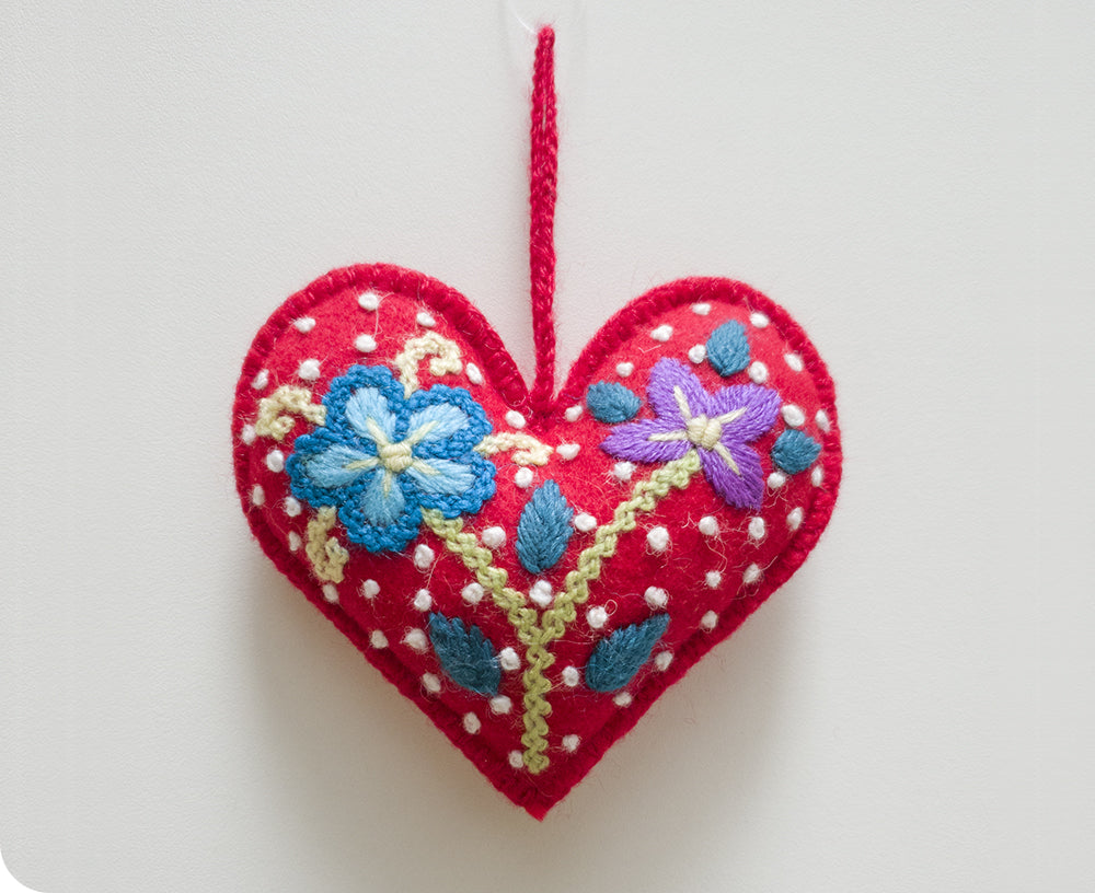 Heart Felt Ornament in Red by Inspired Peru