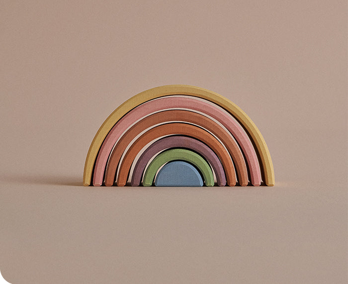 Pastel Earth Rainbow Stacking Toy by Raduga Grez