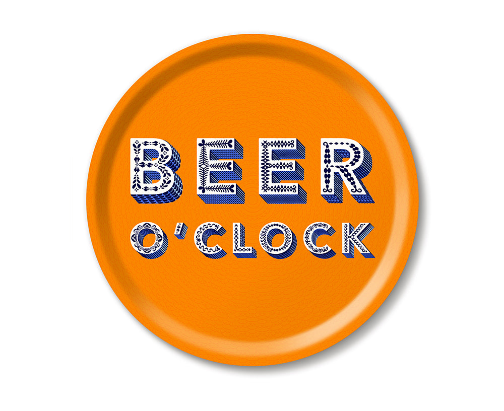 Round Word Tray - Beer O&