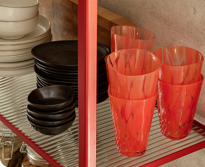 Casca Glasses in Poppy Red by Ferm Living
