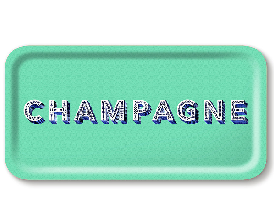 Word Large Rectangular Tray - Champagne - by Jamida