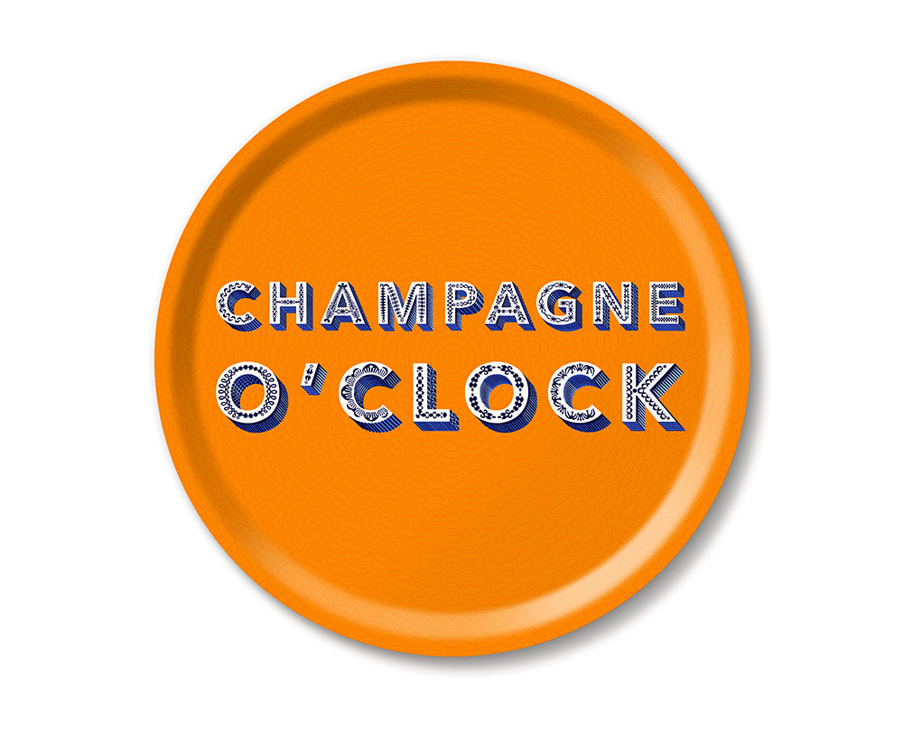 Round Word Tray - Champagne O&