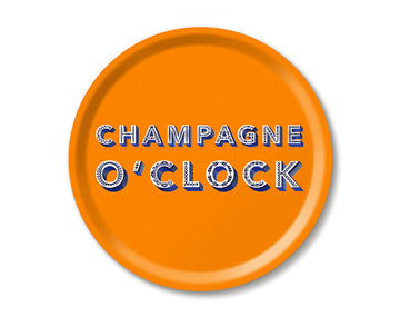 Round Word Tray - Champagne O'Clock - by Jamida